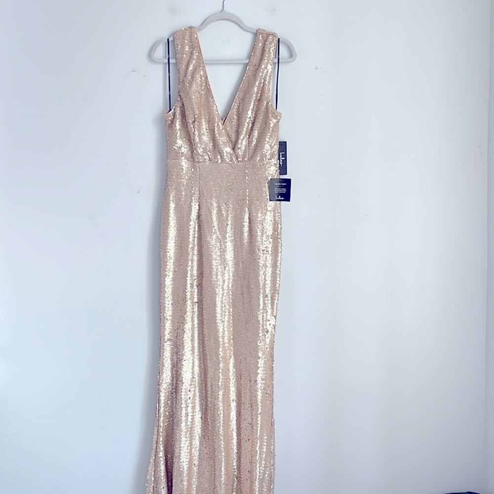 NWT Lulu’s full sequined sleeveless mermaid skirt prom maxi gown dress sz L
